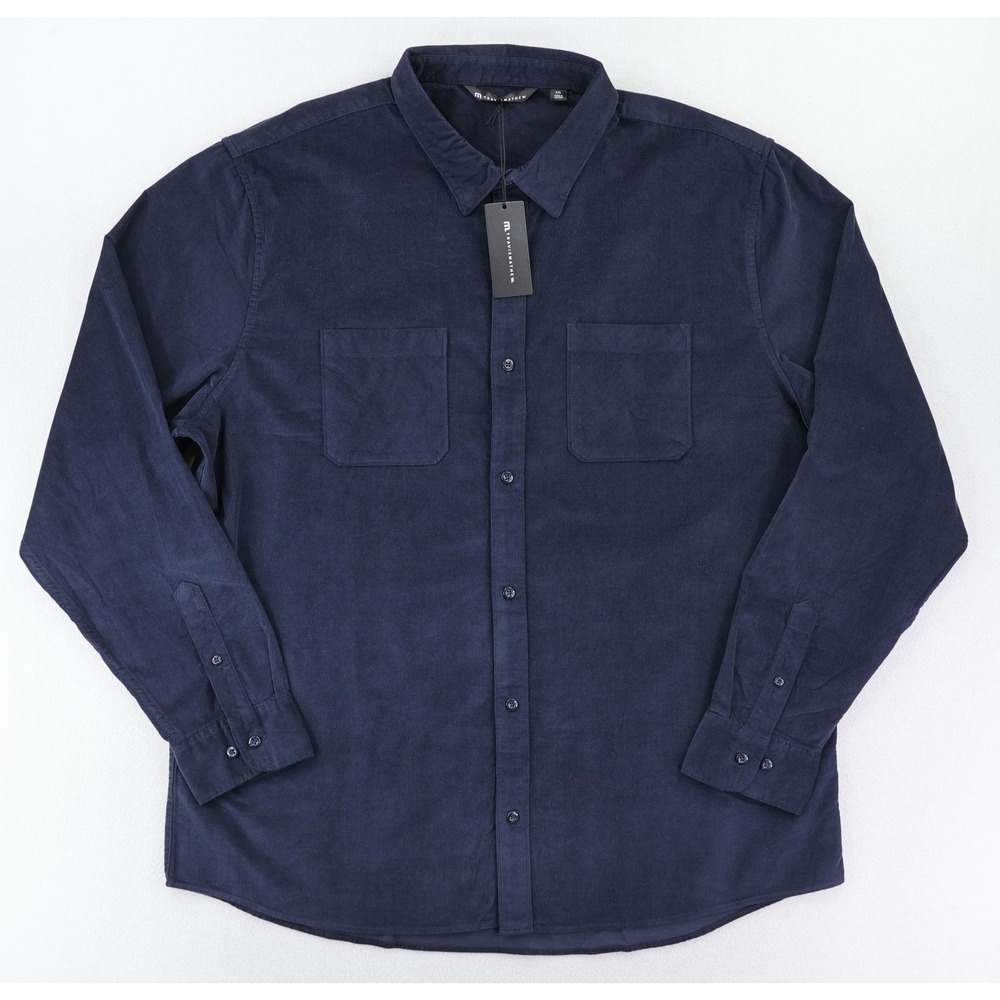Travis Mathew Barrel Of Laughs Shirt Mens 2XL Navy Corduroy Casual Button Up NWT